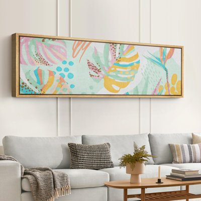 «Abstract Botanical Mid Century Shape», reproduction d'aquarelle sur toile encadrée sur toile