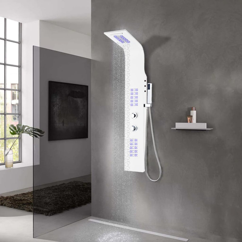 Maliana Shower Tower Panel, White