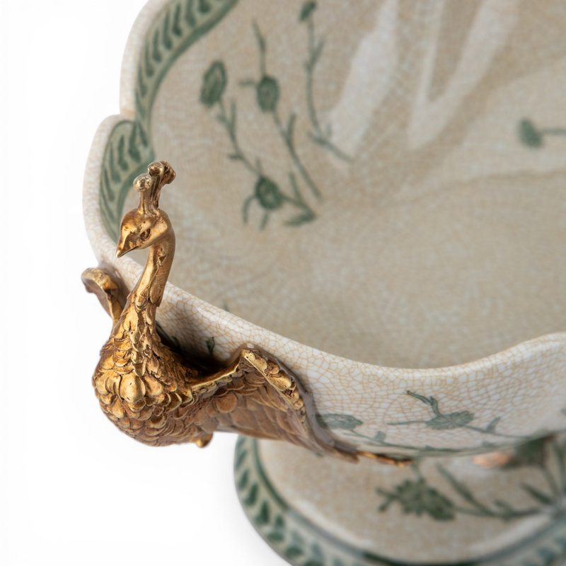Green Bird Peacock Handle Basin