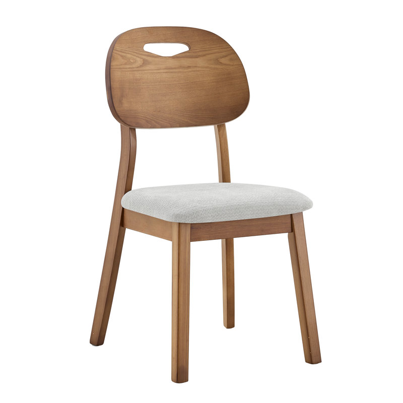 Chaises de salle à manger confortables, tissu gris bois massif, salle à manger moderne