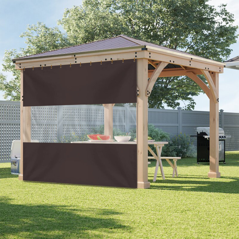 Heavy Duty Outdoor Clear Panel Curtain, All Weather Resistant Tarp Curtain for Pergola Porch Gazebo, Privacy Screen, Blackout Curtains(10 x 8 ft)