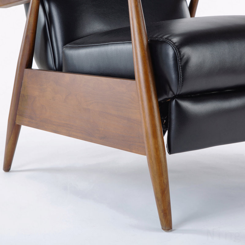 Fauteuil inclinable à accoudoirs en bois noir, Black