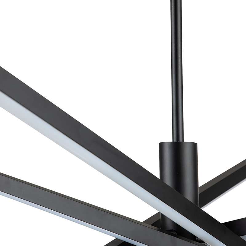 Lustre linéaire moderne Burcker, Noir, noir, noir, noir, H 13 po x l 26 po x P 26 po