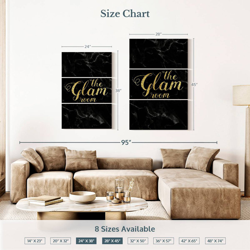 Tergel Marble Glam Room, 38" H x 24" W
