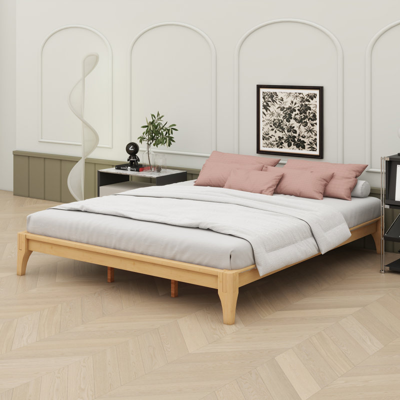 Bamboo Wood Platform Bed Frame, Natural