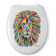 Steven Brown Lewis McZoo Flexi-Fix White Universal Toilet Seat - Unique Lion Design with Soft Close and Quick Release Hinges and Made from Polypropylene Plastic with Top and Bottom Fixing