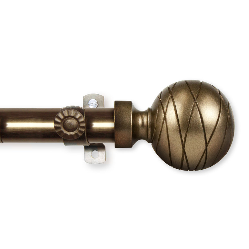 Tringle à rideaux simple ajustable 0,81 po Godley, Laiton antique, H 2,5 po x l 170 po x P 2,3 po