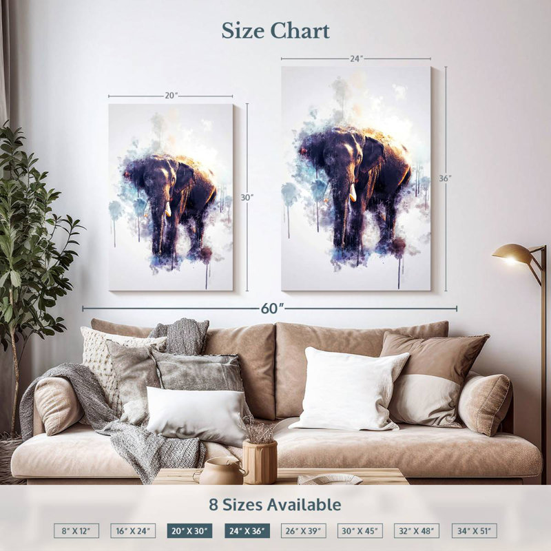 Brampt Elephant Looking, 36" H x 24" W