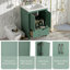 Ensemble de meuble-lavabo 24 po avec lavabo en céramique, armoire Storae autoportante moderne avec poignées argentées, portes à fermeture douce