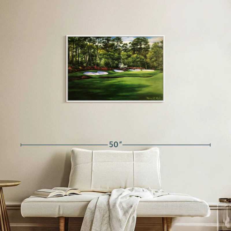 Augusta National 13th Hole I, Cadre flottant blanc, 31 po x 21 po