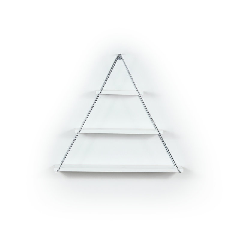 Floating Book Shelf - White/ Rustic Metal Hanging Bracket 5.02 In. Depth X 28.94 Width 23.14 Height Wall Mounted Decorative For Books W D H Solid Wood