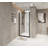28"X 72" Pivot Shower Door Aluminum Frame, Half Frame ,1/4"(6Mm) Tempered Glass Explosion Proof Film,Stainless Steel Handle-114613238