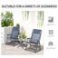 Chaise berçante grise pour l'extérieur, 3 pièces avec table pliante de patio et table basse en verre pour terrasse bistro