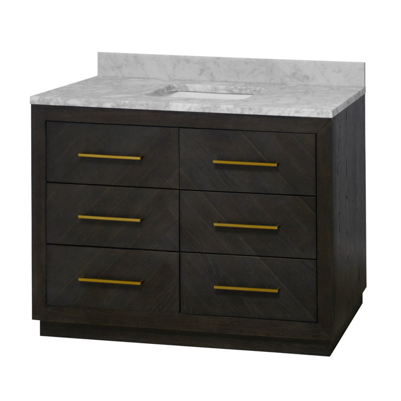 Ensemble de meuble-lavabo simple 48 po Rumalda, Chêne foncé