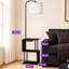 163 H cm Powder Coated Tray Table Floor Lamp-382106437