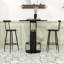 Ensemble de bar compact 3 pièces avec table de pub et 2 tabourets, ensemble de salle à manger avec repose-pieds et table de rangement-678835052