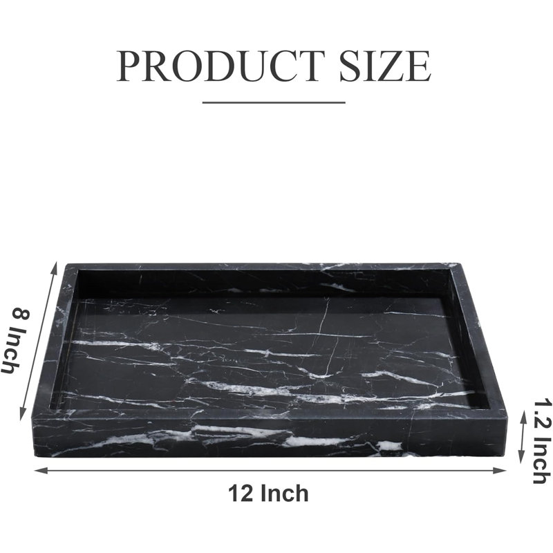 Marble Bathroom Tray, Black