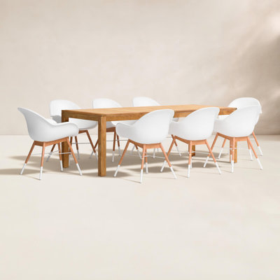 Alyisa 87" Teak Patio Dining Set