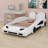 Race Car-Shaped Platform Bed With Wheels-1677034002