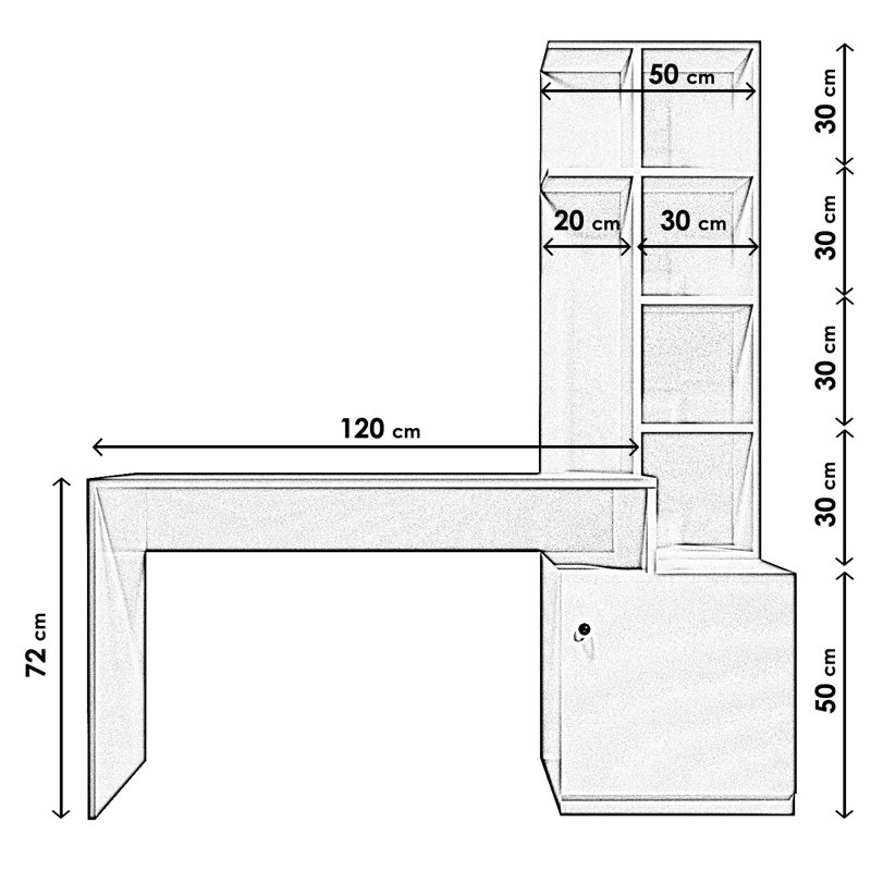 Bureau Deanta, Blanc / anthracite