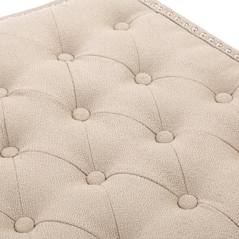 64-Inch Upholstered Tufted Headboard, Beige