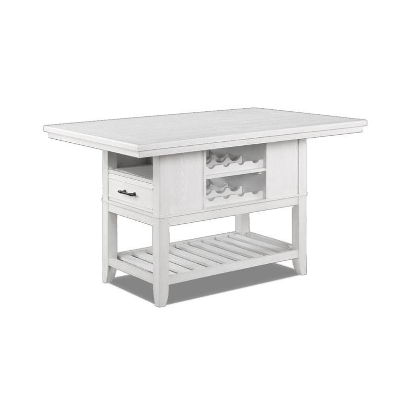 White Rectangular Solid Wood Dining table