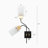 2 - Light Dimmable Modern Black/Brass Frosted Glass Shade Wall Sconce