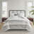 6 Piece Cotton Jacquard Oversized Comforter Set White/Grey King-117492943-117492948