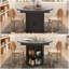 Table de salle à manger extensible de style campagne moderne | Base de rangement cachée à 8 compartiments | 4 à 6 places-1327228630
