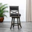 Tabouret pivotant gris patiné de 30 po avec revêtement de siège en tissu gris anthracite-1234855845-1234855840