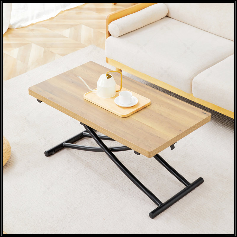 Table élévatrice multifonctionnelle moderne et minimaliste, Bois naturel