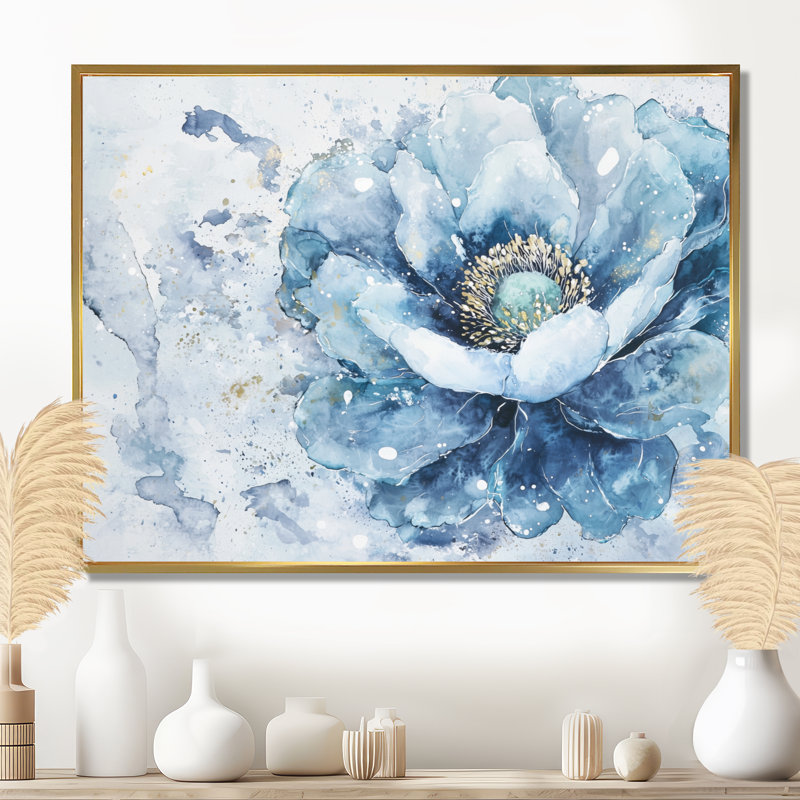 Radiant Symphony Of Peony Under Water III - Peony Wall Art Living Room, H 34 po x l 44 po, Doré