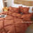 Solayne Boho Tufted Duvet Cover Set – Textured Geometric Pattern, Pumpkin Color, Corner Ties & Zipper Closure-111549005-111549003