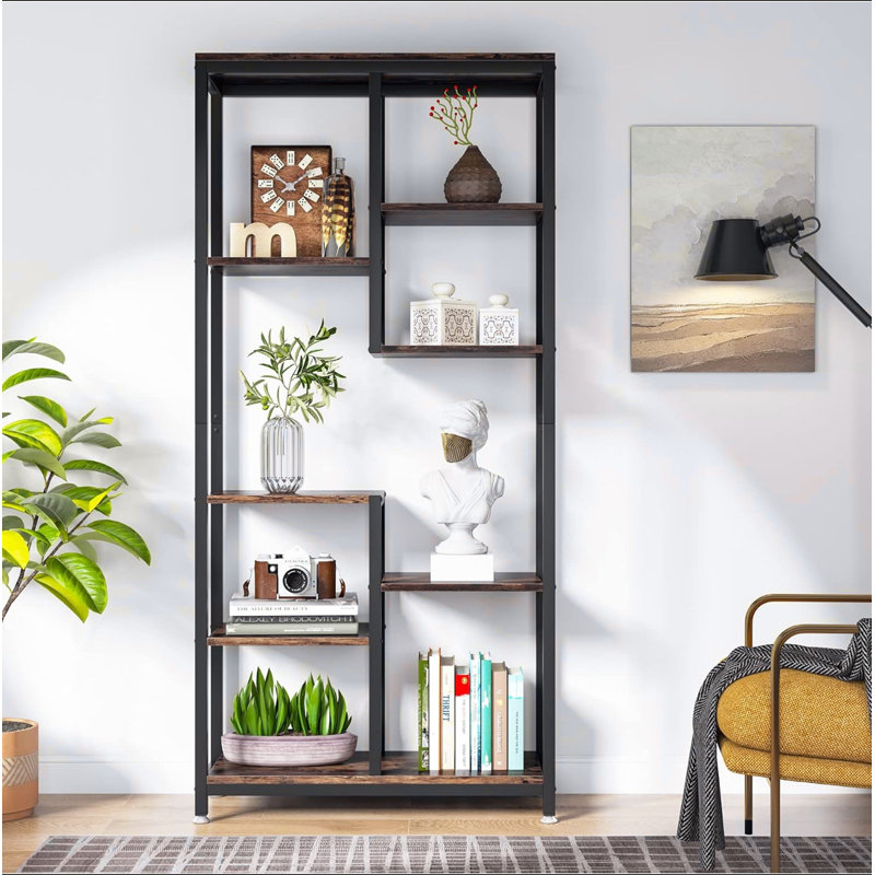 69.2" 6-Tier Industrial 8-Shelf Etagere Bookcase Storage Display Rack For Living Room, Bedroom