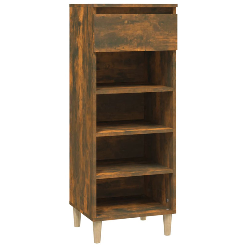  Armoire à chaussures en bois d'ingénierie, Chêne fumé