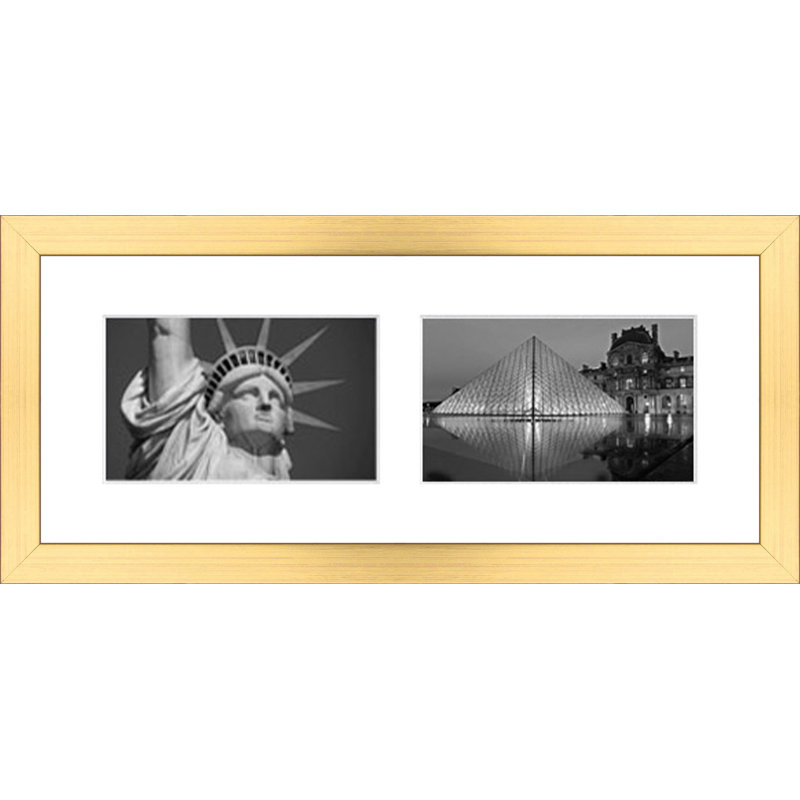Kokou Wood Picture Frame with Mat, Gold