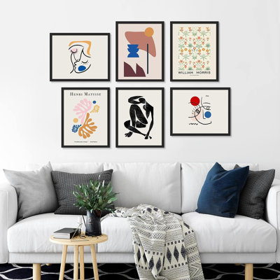 «Mid-Century Matisse Shapes Plants» encadré 6 pièces par Henri Matisse