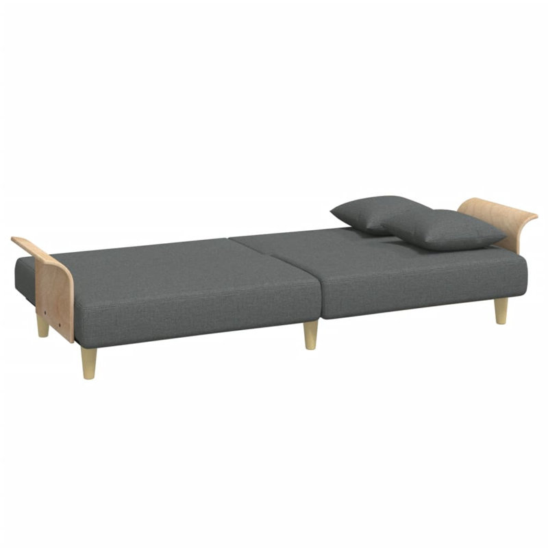 Velvet Convertible Sofa, Black, Dark Gray Velvet