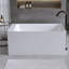 Baignoire matte à surface solide, baignoire autoportante en pierre de résine à surface solide, baignoire blanche matte à surface solide, baignoire autoportante avec trop-plein et bonde escamotable