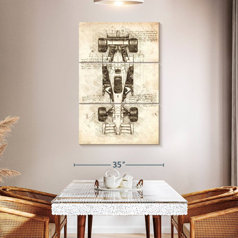 Mehar F1 Car Top View, 50" H x 32" W
