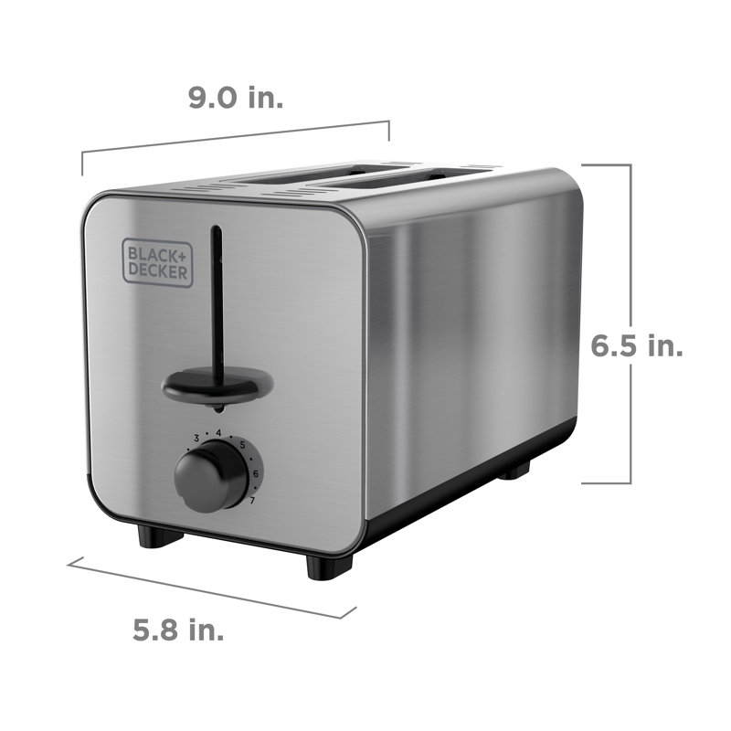 Black+Decker 2 Slice Stainless Steel Toaster