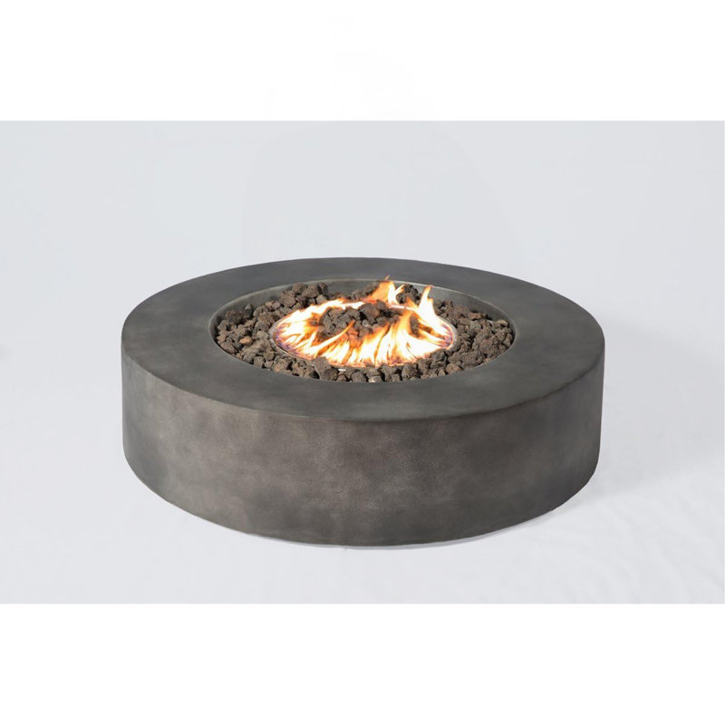 12" H Fibre Reinforced Concrete Outdoor Fire Pit Table