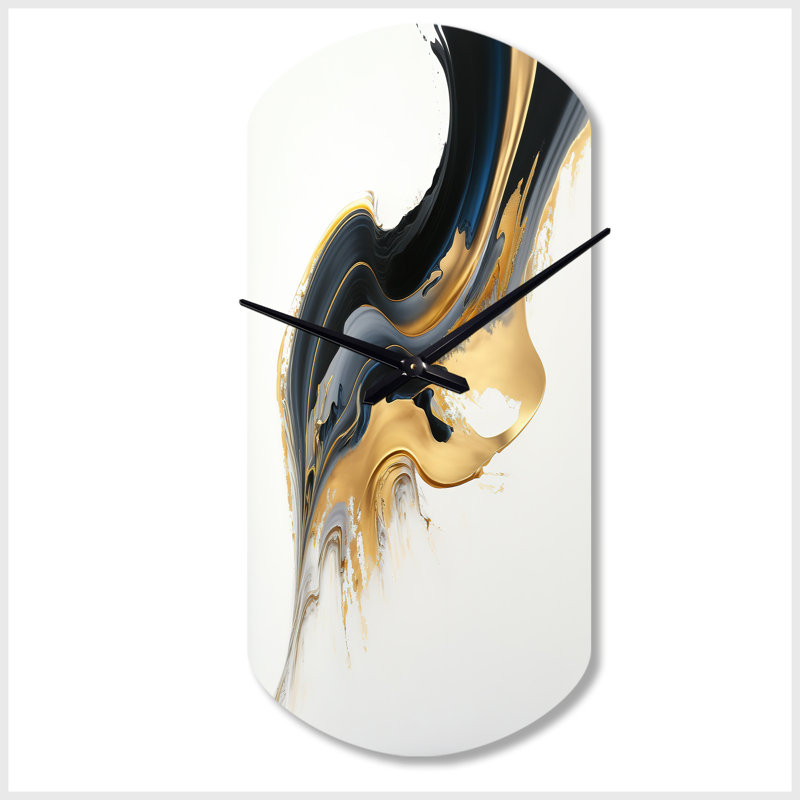 Horloge murale en métal noir, blanc et or Quist, Grand
