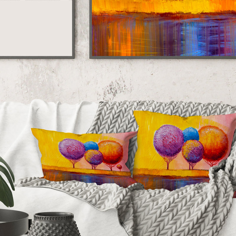 Coussin Rectangle, Autumn Fantasy Trees I - Modern Printed