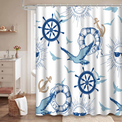 Rideau de douche avec 12 crochets