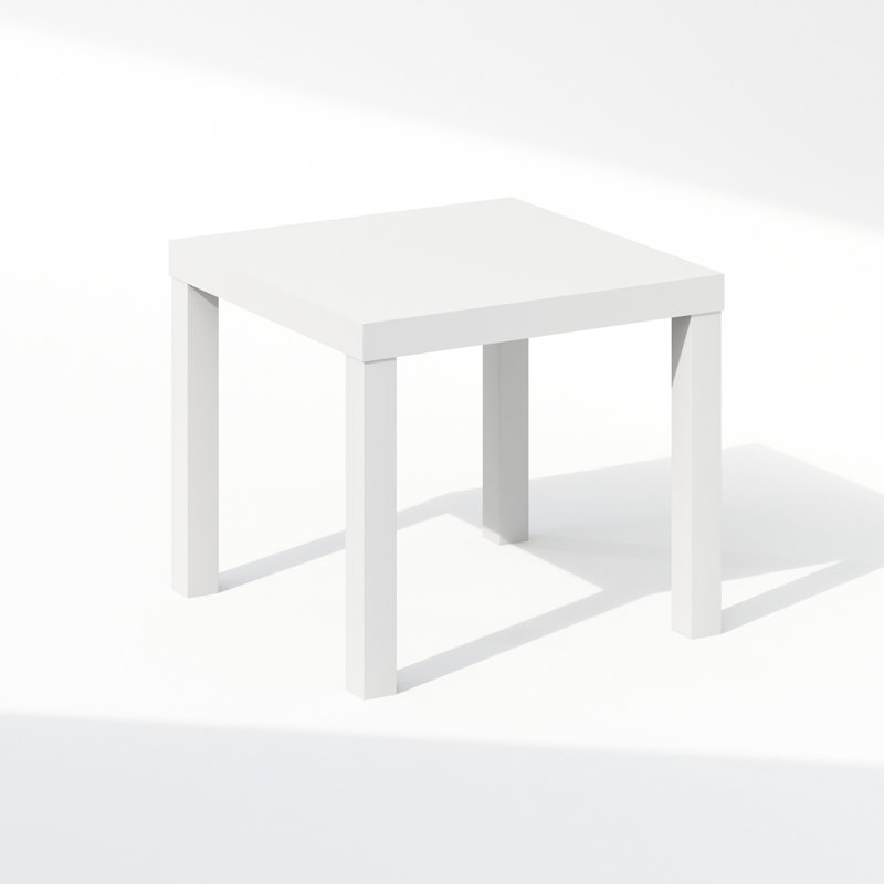 Ebern Designs Simple Square Coffee Table, Side Table, White