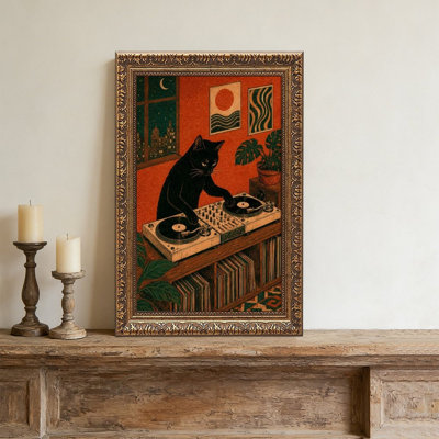 Art mural noir en vinyle ArtOrnate - cadre décoratif doré pour art