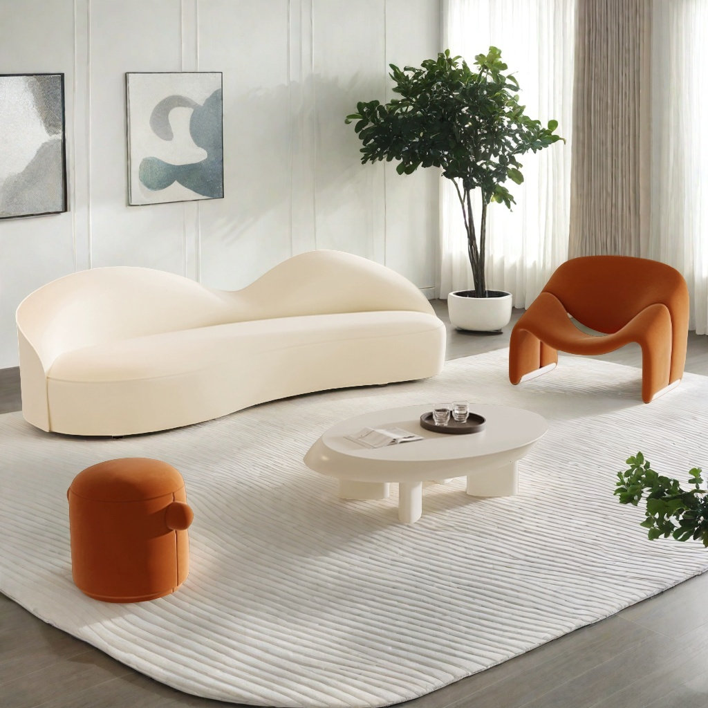 Babkmeou Nordic simple arc sofa tea table combination - Wayfair Canada