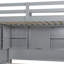 Lit simple superposé au dessus d'un lit double avec escalier de rangement, garde-robe, USB et lit léger, gris-631858783