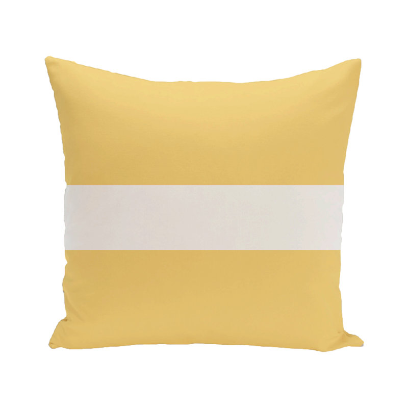 Outdoor Reversible Throw Pillow, 20" x 20", Soft Lemon